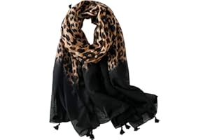 FAIRYGATE Leopard Scarf Women Lady Oversized Long Soft Warm Wrap Shawl Animal Print Scarves