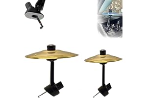 LIYJTK Golden Car Cymbal Set, 2pcs ABS Alloy Percussion Accessories Crash Resistant Air Vent Drum Crash Cymbal for All Vehicles Easy Clip-On Installation Musical Car Accessories