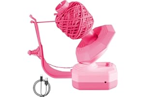 TechVizrs Garnwinder, Elektrische Garnkugelwinder zum Häkeln, Garnstrickwebstuhl, Automatische Garnspinner Wollewinder, Idealer Helfer für Strickliebhaber (Rosa)