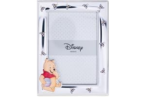VALENTI & CO. – Disney Baby – Winnie The Pooh - Cornice Portafoto in Argento per Bambini, Idea Regalo Battesimo, Nascita o Compleanno (9X13 cm)