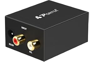 Portta Audio Converter Analog R/L RCA to Digital Coax/ Toslink Audio Converter Support 2 channel Stereo LPCM CH2.0 without Decode Function for PS3 XBox HD DVD PS4 Sky HD Plasma Blu-ray Home Cinema Systems AV Amps Apple TV