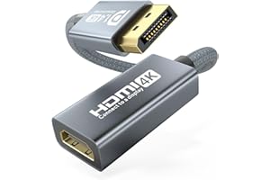 OHBUYAGN Adattatore DisplayPort a HDMI 4K@60Hz YCbCr420, adattatore DP a HDMI unidirezionale 4K 30Hz RGB444, 2K 60Hz, 1080p 120Hz, G-Sync FreeSync per HP, ASUS, DELL, GPU, AMD, NVIDIA