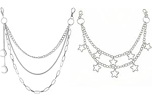 HTTDSLF 2 Stück Punk Damen Hosenkette, Hip Hop Hosenkette, Hosenkette Set Punk Damen, Jeans Ketten, Hosenkette Mode Hip Hop Kette für Geldbörse Tasche Gürtel Jeans