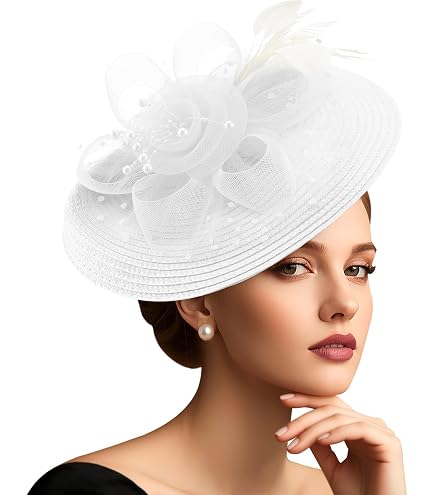 Nuovo cappello Fascinators Premium per donne Derby Wedding piuma Sinamay Fascina