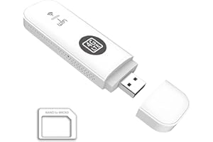 IVILON Modem Sim 4g LTE Wifi Portatile, Spina USB, Router Wireless da 150 Mbps con Supporto per Slot per Schede SIM, Supporto per Hotspot da Viaggio Portatile white