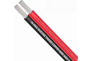 TUOFENG 18awg Electrical Wire,18 Gauge Silicone Wire 10 Meter [Black 5 m Red 5 m] Extension Cable Cord 2 Conductor Parallel Wire line Flexible Hook Up Oxygen Free Strands Tinned Copper Wire