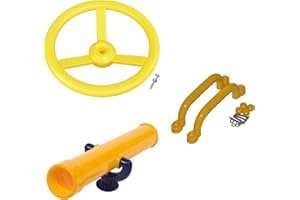 Loggyland Kit de accesorios para torre de juegos, volante, telescopio y empuñaduras, color amarillo