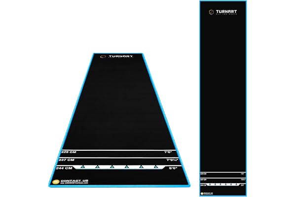 Turnart Tapis de Lancer de Fléchettes Professionnel - Protection de Sol, Normes Tournois, Compatible Fléchettes Acier et Soft Tip, Garantie 10 Ans