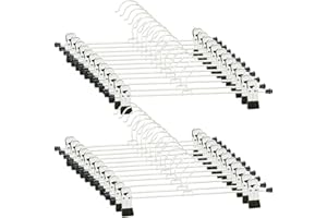 NORTHERN BROTHERS Trouser Hangers - 24 Pack Skirt Hangers with Clips Clip Hangers Pant Hangers Trouser Hangers with Clips for Adults Kids
