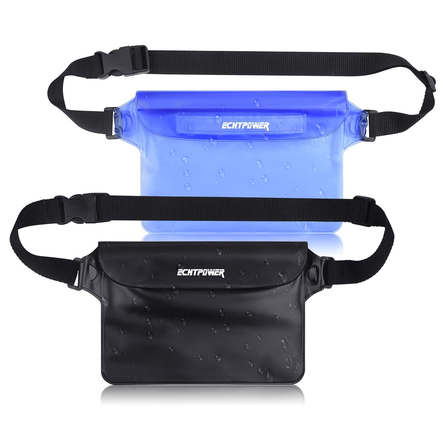 ECHTPower Borsa Impermeabile IPX8 [2 Pezzi], Marsupio Impermeabile con Tripla Protezione, Schermo Touch, Cintura Regolabile Estesa, Custodia Impermeabile per Mare,Subacqueo, Spiaggia, Barca, Cellulare