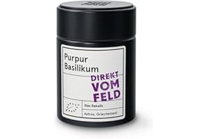 ‎DIREKT VOM FELD Direkt vom Feld® Purpur Basilikum | Ein Erlebnis für Auge und Gaumen | aus den Bergen des Peloponnes | BIO, gerebelt | 25g inkl. Gewürzdose