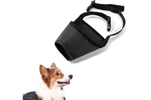 FIDGET PACK Bozal para perros pequeños, bozal para perro, lazo ajustable, transpirable, seguro, ajuste rápido para perros pequeños y medianos, evita morder, masticar y ladrar (S, negro)