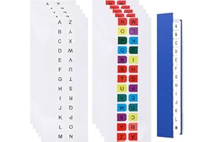 VALICAER 260 Stück Index Tabs Farbig,A-Z Selbstklebende Registerregister,Durchsichtig Trennblätter mit A-Z Index,Wasserdicht Alphabetische Register-Indexstreifen für Bücher Notizbücher,2 Farben (A)