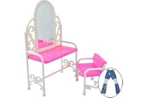 Fat-catz-copy-catz: 1x Fashion Dressing Table And Chair Set For Barbies Dolls Bedroom Furniture (Not Mattel)