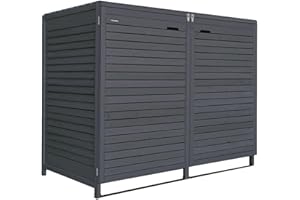 FAIRPREIS-DESIGN Mülltonnenbox Mülltonnenverkleidung ADRIA24 für 2 Tonnen240L imprägniert in anthrazit Müllcontainer Mülltonnenschrank Mülltonne