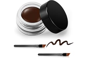 ‎ERINDE Erinde Braun Gel Eyeliner, Wasserfest Langanhaltende Creme Eye Liner Gel, Hochintensive Pigmente, Wischfestes Eyeliner Makeup, Brown Eyeliner mit 2 Eyeliner-Pinseln 04#