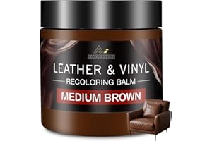 SHABEIBEI Leather Recoloring Balm and Scratch Repair Kit – 200ml Medium Brown Leather Restorer for Couches, Furniture, Car Seats – Leather Paint & Stain for Sofa, Chairs, Bags, and More