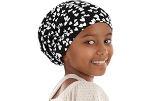 Alnorm Curly Girl Sleeping Cap Satin Lined Hair Bonnets with Comfort Elastic Band Adjustable for Teens, Big Kids, Child
