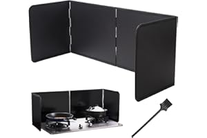 TECKZOON Protector Antisalpicaduras Cocina, Panel Protector Salpicaduras Cocina Plegable, Fácil de Limpiar, Protector Contra Salpicaduras Antiadherente Plegabl Protector de Aceite Estufa de Gas (76x29.5x30cm)