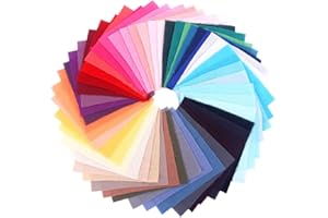 KESYOO 50pcs Fat Quarters Patchwork Cloth Fabric Bundles Plain Quilting Cotton Cloth for Quilting Sewing Crafting DIY Craft 10x10cm