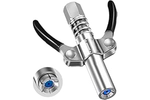GEARMAX Acoplador de Pistola de Engrase, Boquilla de Grasa de Alta Presión, Boquilla de Pistola de Grasa con Doble Mango, Boquilla para Bomba de Engrase, para Todo Tipo de Prensas de Grasa