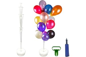 UPUPGO 2 Kit de Support de Ballon, 160cm Tige Ballon Support,Srbre à Ballons en Plastique,Réutilisable Tige Ballon,Tige Ballon Ajustable avec Base pour Anniversaire,Fête,Mariage,Décoration de Fête 63in