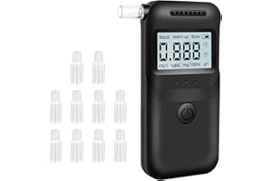 GOOPOOL Breathalysers, Alcohol Breathalyzer UK, Alcohol Tester with 10pcs Mouthpieces, High Accuracy Brethalizers for UK with Digital LCD Screen for Home Personal Testing
