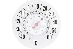JTQYFI High Accuracy Window Thermometer Temperature Indoor/Outdoor Waterproof Dial Round Temp Monitor Suction Type for Home Outdoor Window Thermometer Suction Window Thermometer for Outside Temperature