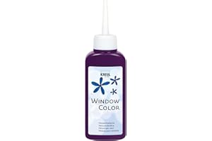 ‎KREUL KREUL 42718 - Window Color violett 80 ml, Fenstermalfarbe auf Wasserbasis, mit strukturierter Oberfläche, für Glas, Spiegel, Fliesen und andere glatte Flächen