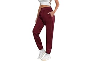 heekpek Pantalon Jogging Femme en Coton Sport Yoga et Fitness en Hiver Élastique Taille Haute Pants avec Poche Pantalon de Training