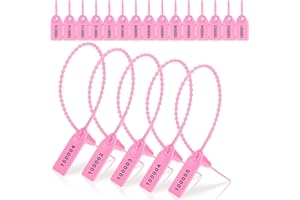 Potadak 1000 Pezzi Sigilli Antimanomissione Plastica Etichette Estintore Etichette di Sicurezza Sigillate Etichette di Sicurezza Numerate (rosa)