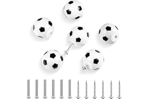 MABAHON 6Pcs Football knobs Handles Soccer Knobs Football Dresser Knobs for Dresser Cupboard Wardrobe Cabinet Home Kitchen Bathroom Wardrobe (6pcs)