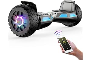 SISIGAD 8.5'' All Terrain Off-Road Hoverboard, 8.5 inch Self Balancing Scooter with Bluetooth Speaker, LED Lights, Gift for Children,Gun
