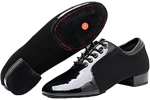 KRAFTPAID Men's Ballroom Practice Shoes,Lace Up Men's Ballroom Dance Shoes,Soft Bottom Low Heel Breathable,Wear-Resistant,Suede Sole,for Different Dances and Occasions