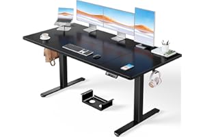 ErGear Electric Standing Desk with Advanced Brushless Motor, 160 x 80 cm Height Adjustable Desk with 100kg Load Capacity, Quiet Operation, Sturdy Metal Frame