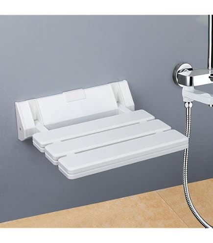 Sgabello Pieghevole A Parete - Sedia Invisibile Per Ingresso O Bagno, In Legno, Portata 150 Kg, Dimensioni 38x4x35 Cm