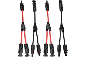 4 st Y-solpanel kabel, solkontakt Y 1 000 V DC 30 A 4 mm², 1 till 2 grenar, parallell kabeladapter, IP67 solcellsanslutning