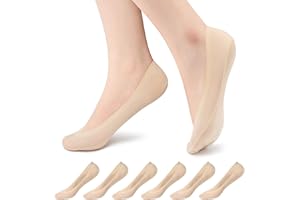 KORDEAR Women No Show Shoe Socks - 6 Pairs Non Slip Invisible Boat Socks Low Cut Ice Silk Socks Ladies Footsies Tight Socks for Loafers Sneakers Flats High-heel