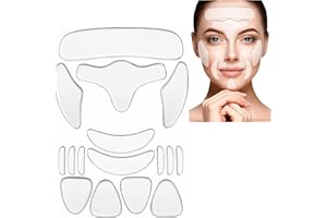 ‎MOKEUM Anti-Falten-Patches, 16 Stück Gesichtsfaltenentfernungs-Patches, wiederverwendbare Silikon-Falten-Pad-Set für glatten Hals, Stirn, Augen, Mund für Frauen und Mädchen
