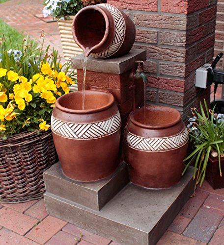 Springbrunnen Krüge mit LED-Beleuchtung Gartenbrunnen Kaskade - 2