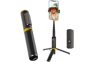 COLORLIZARD COLOR LIZARD Selfie-Stick-Stativ, Handy-Stativ mit Fernbedienung, 3-in-1 kabelloses Handy-Stativ für Selfie/Videoaufnahmen/Foto/Vlog, tragbarer Reise-Selfie-Stick für iPhone Android (Goldschwarz)