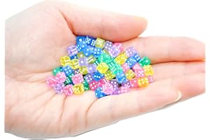 SmartDealsPro 100 blandade D6 mini små tärningar spel prickig fyrkantig tärning för kasinotema aktivitet, brädspel, undervisn