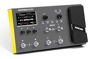SONICAKE Multieffetto con pedale d'espressione Modellazione di amplificatori per chitarra e basso Simulazione di cabine IR Loop FX Interfaccia audio MIDI Stereo OTG USB Matribox II Pro