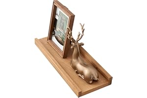 OAKERLAND Schweberegal Eiche Massiv Bilderleiste Holz 40cm Klein Wandregal für Küche, Wohnzimmer, Schlafzimmer, Badezimer