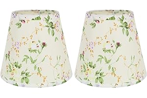 Eastlion 2 Paralumi E14/E27 per Lampade da Tavolo,Lampadari di Cristallo,Paralume Superiore 10 cm x Altezza14 cm x Inferiore 16 cm Fiore