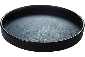 OMEM Reptile Food Bowl Water Dish,Feeding Dish, Birds Bowl (L, Black)