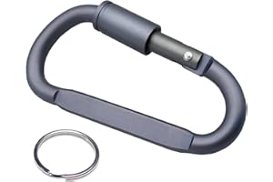 POWERSELL Moschettone con Chiusura a Vite, in Lega di Alluminio Rinforzato, 8 CM, Portachiavi a Forma di D, Ideale per Campeggio, Pesca, Trekking, Viaggio, Zaino, Gancio Porta borraccia, Sport