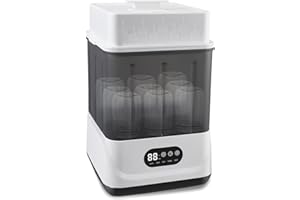 Hoyiyobi Sterilizzatore Elettrico,Sterilizzatore per biberon elettricoper Biberon, Ciucci, Parti del Tiralatte,capacità 9 bottiglie,protezione germica 24h, Sterilizzatore a vapore per biberon
