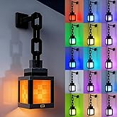 NAVESO Pixelated Laterne Nachtlicht, LED Nachtlicht mit 16 Farbe, USB Aufladbar,Wandlampe Nachtlichts mit Fernsteuerung,Wiede
