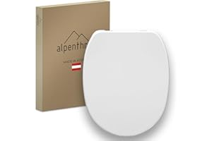 Alpenthron® Schneeberg Plus Premium Toilettendeckel mit doppelter Absenkautomatik und Quick-Release, Verstellbare Scharniere - Hochwertiger WC Sitz aus Duroplast Kunststoff – einfache Montage von oben